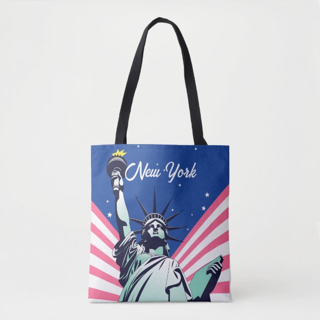 Bolsa Tote Estátua Vibrante dos EUA da Liberdade Nova Iorque  (Frente)