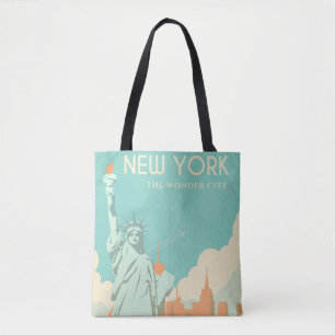 Bolsa Tote Estátua Vintage do Nova Iorque da Liberdade