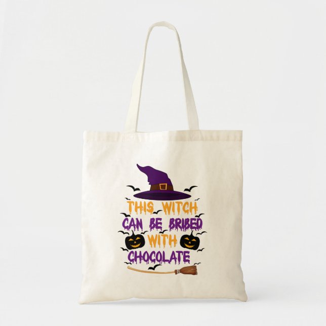 Bolsa Tote Este Bruxa Pode Ser Subornada Com Chocolate Hallow (Frente)