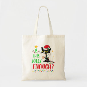 Bolsa Tote Este Gato Preto de Natal é Alegre o Suficiente? Tr