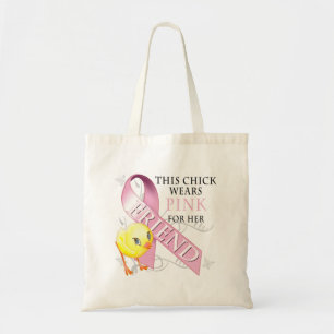 Bolsa Tote Este pintinho veste o rosa para seu amigo