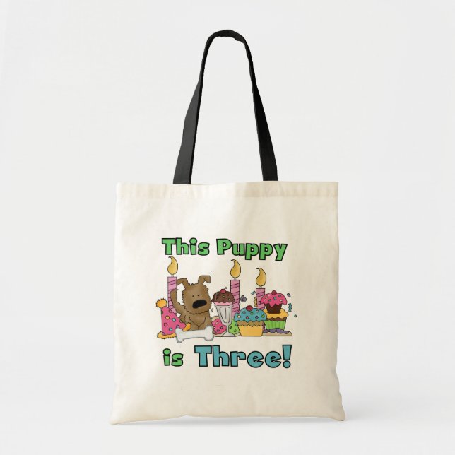 Bolsa Tote Este Puppy tem três Camisetas e presentes (Frente)