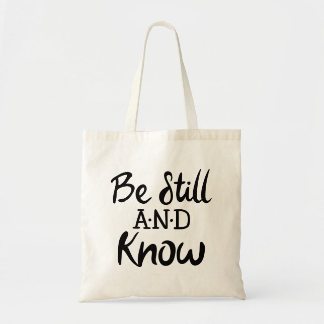 Bolsa Tote Esteja quieto e conheça os gráficos do Evangelho s (Frente)