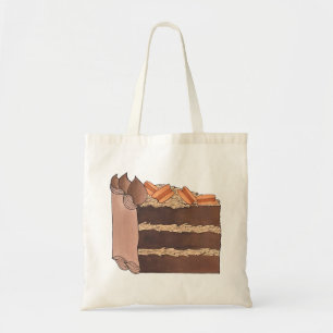 Bolsa Tote Esterse de Fatia de Bolo de Camada de Chocolate Al
