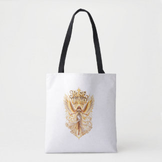 Bolsa Tote Estética Asas de Anjo Douradas