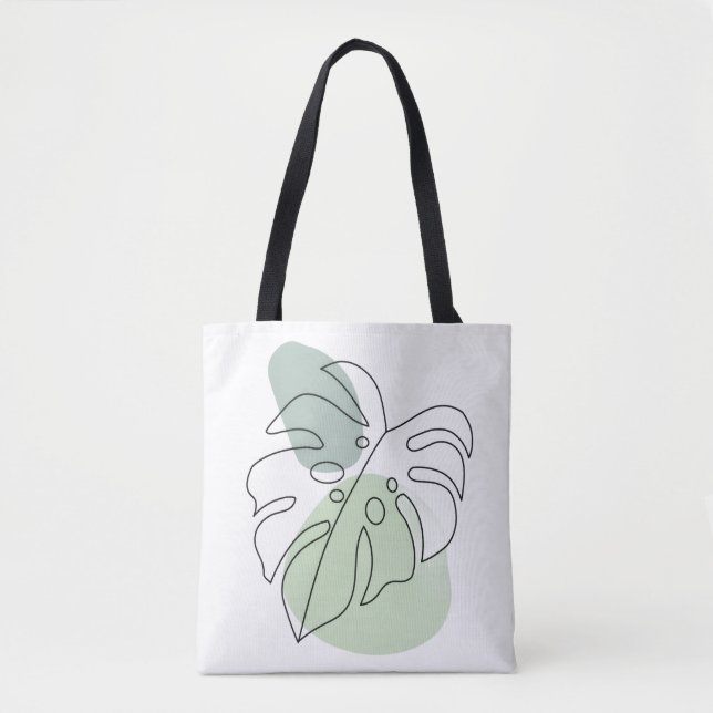 Bolsa Tote Estética Botânica Moderna (Frente)