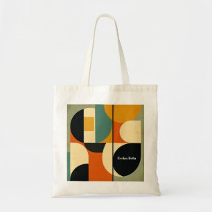 Bolsa Tote Estética Circular Inspirada no Bauhaus Retrô