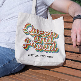 BOLSA TOTE ESTÉTICA DA BANDEIRA ARCO-ÍRIS QUEER E ORGULHOSA D