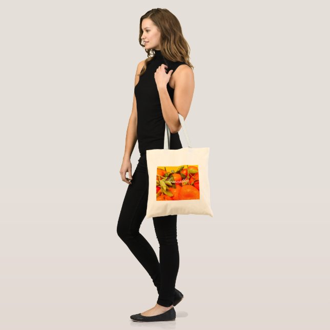 Bolsa Tote Estética da Fruta de laranja mole (Frente (modelo))