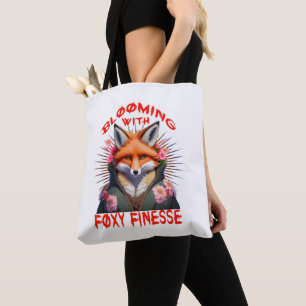 Bolsa Tote Estética da moda da raposa em chamas