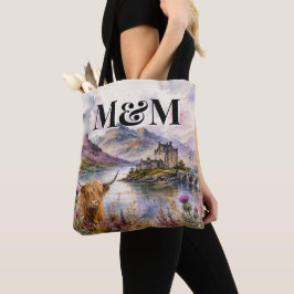 Bolsa Tote Estética das Terras Altas da Escócia, Monograma Mo