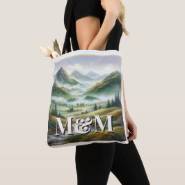 Bolsa Tote Estética das Terras Altas da Escócia, Monograma Mo