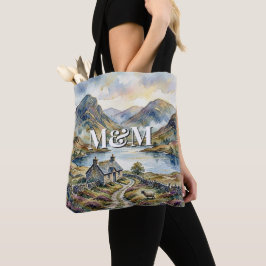 Bolsa Tote Estética das Terras Altas da Escócia, Monograma Mo