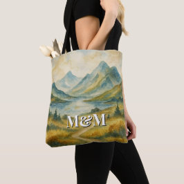 Bolsa Tote Estética das Terras Altas da Escócia, Monograma Mo