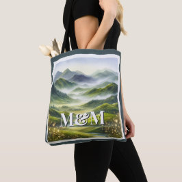 Bolsa Tote Estética das Terras Altas da Escócia, Monograma Mo