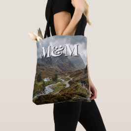 Bolsa Tote Estética das Terras Altas da Escócia, Monograma Mo
