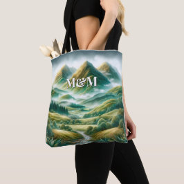 Bolsa Tote Estética das Terras Altas da Escócia, Monograma Mo