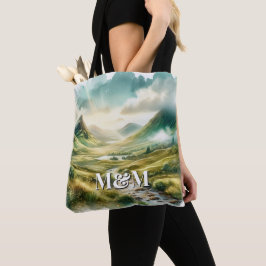 Bolsa Tote Estética das Terras Altas da Escócia, Monograma Mo