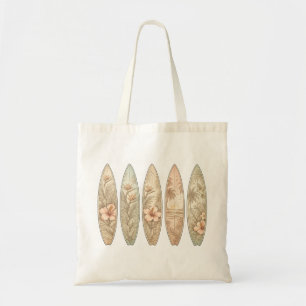 Bolsa Tote Estética de Praia, Prancha de Surf Vintage Ilha Tr