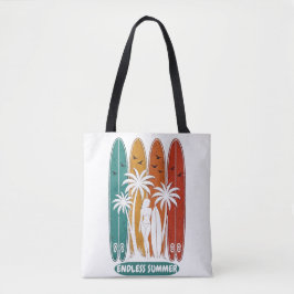 Bolsa Tote Estética de prancha de surf retrô Verão Sem Fim