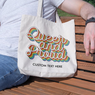 BOLSA TOTE ESTÉTICA DO PAVILHÃO DE RAINBOW QUEER E PROUD '70