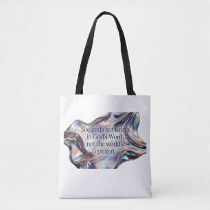 Bolsa Tote Estética Fofo; Presente Cristão de Valor na Palavr