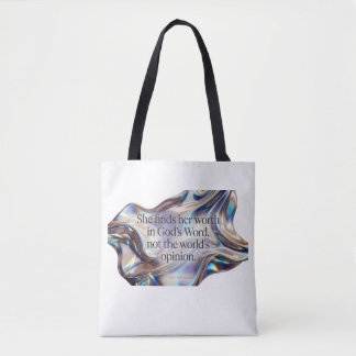 Bolsa Tote Estética Fofo; Presente Cristão de Valor na Palavr