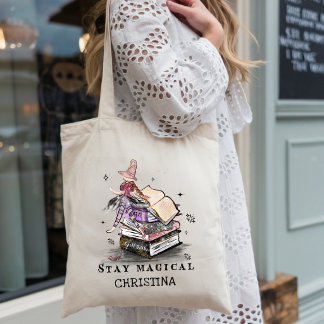Bolsa Tote Estética Mágica Caprichosa e Bruxa de Livros