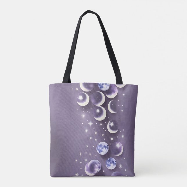 Bolsa Tote Estética Sonhadora e Tranquila da Lua Lavanda (Verso)