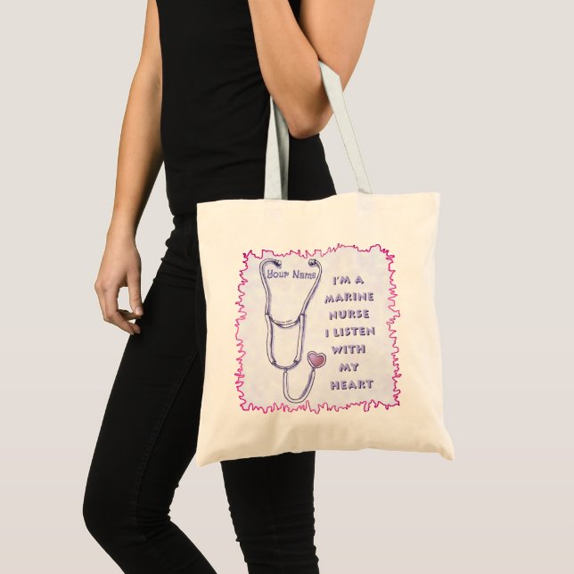 Bolsa Tote Estetoscópio de Enfermeira da Marinha (Frente (produto))
