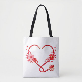 Bolsa Tote Estetoscópio de Enfermeira Floral