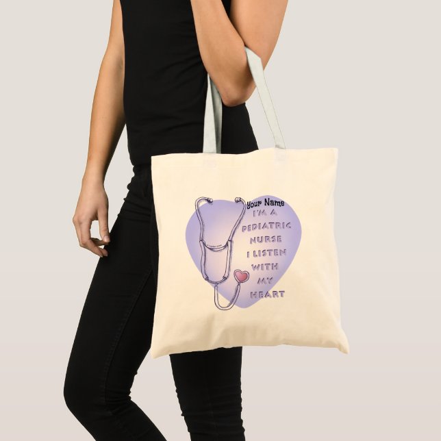 Bolsa Tote Estetoscópio de Enfermeira Pediátrica (Frente (produto))