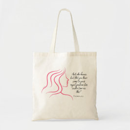 Bolsa Tote Esther 4:14 Versículo da Escritura Silhueta Rosa