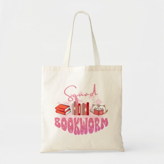 Bolsa Tote Estilhador de biblioteca Estilhaço rosa cintilação (Frente)