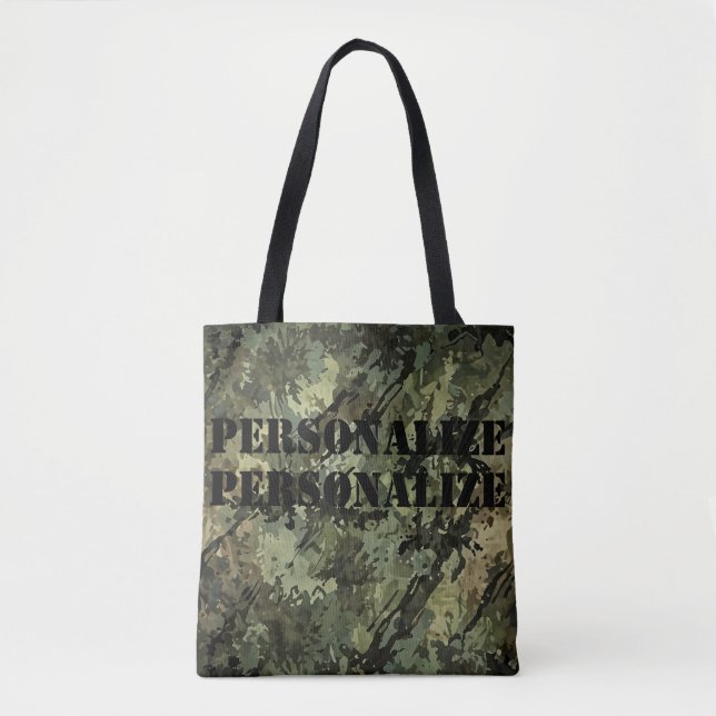 Bolsa Tote Estilo Armado Militar Caça Camouflage Preto (Frente)