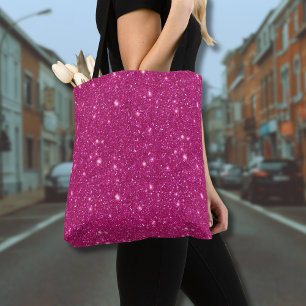 Bolsa Tote Estilo Clássico de São Valentim Rosa Glitter