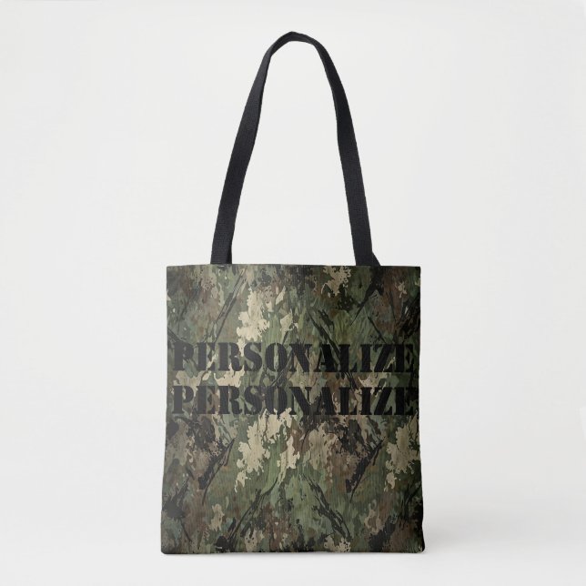 Bolsa Tote Estilo das Forças Armadas Militares Camuflagem Caç (Frente)