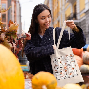 Bolsa Tote Estilo de Bingo do Dia das Bruxas