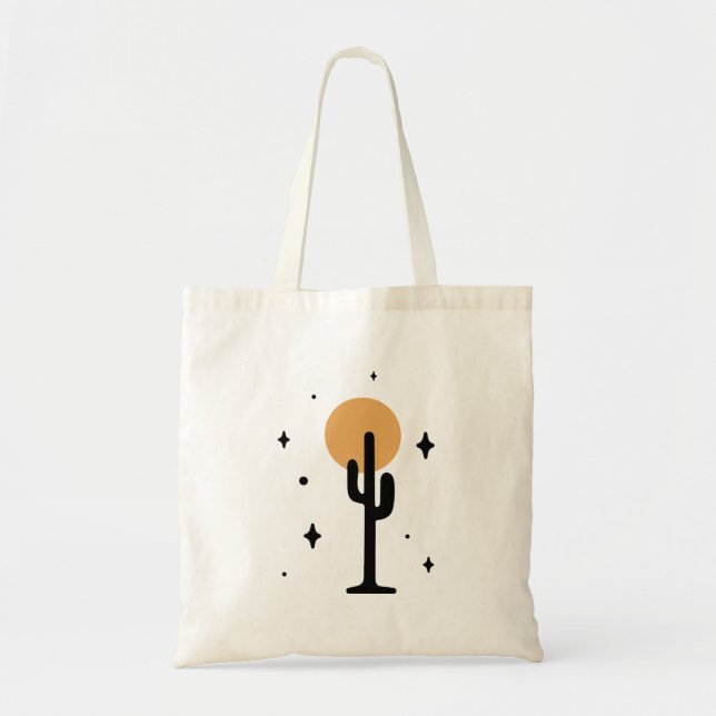 Bolsa Tote Estilo de Boho Aestético abstrato com Sol (Frente)