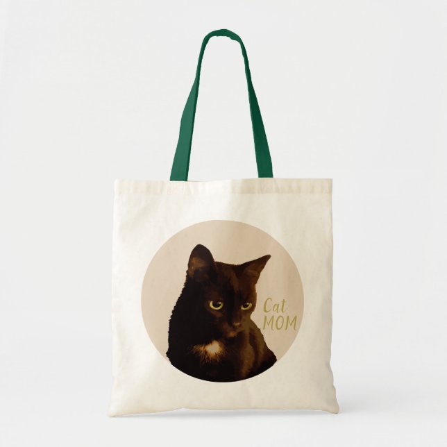 Bolsa Tote Estilo de boho de estimação Black Cat (Frente)