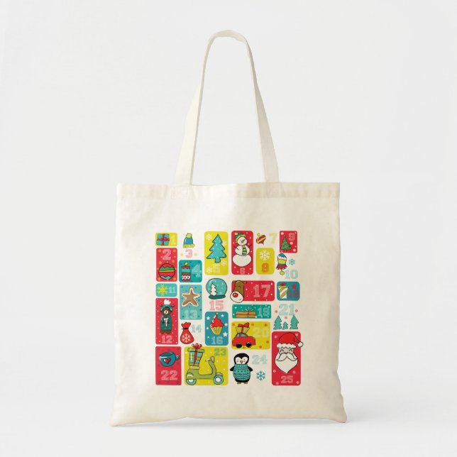 Bolsa Tote Estilo de Cartoon de Calendário Antecipado de Nata (Frente)