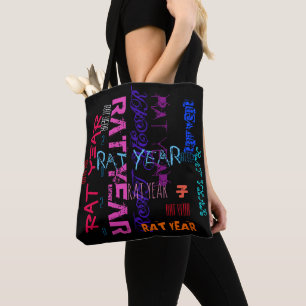 Bolsa Tote estilo de Grafite Ano Zodíaco Repetindo Aniversá