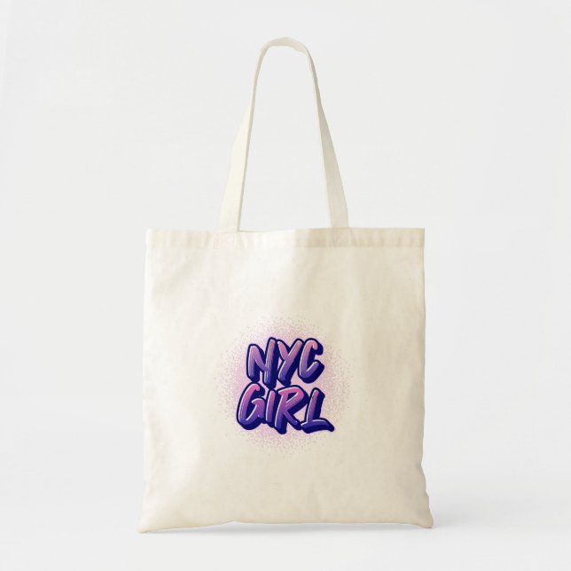 Bolsa Tote Estilo de Grafite de Rapariga NYC (Frente)
