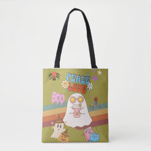 Bolsa Tote Estilo de Groovy Fantasma Bonito, amarelo-esverdea