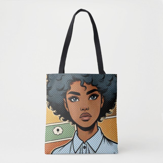 Bolsa Tote Estilo de Livro em Quadrinhos Rapariga Arado Impre (Frente)
