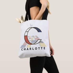 Bolsa Tote Estilo de Neoplasticismo Encantador Monograma. Let