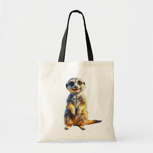Bolsa Tote Estilo de Pintura do Óleo da Banheira Meerkat (Frente)