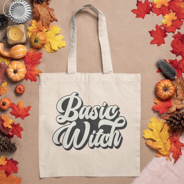 Bolsa Tote Estilo de Retro de Bruxa Básico Personalizável (Criador carregado)