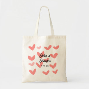 Bolsa Tote estilo de texto minimalista simples branco casamen