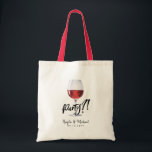 Bolsa Tote Estilo de Vinho Vermelho Saco de Celebração de Oca<br><div class="desc">Às vezes,  você só precisa de uma desculpa para festas. Este conjunto de sacos de tote tem todos os elementos para sua ocasião especial ou celebração não-ocasional. Ele apresenta um vidro típico de vinho tinto com as palavras "festa?!" acima. Abaixo está um ponto para suas informações exclusivas.</div>